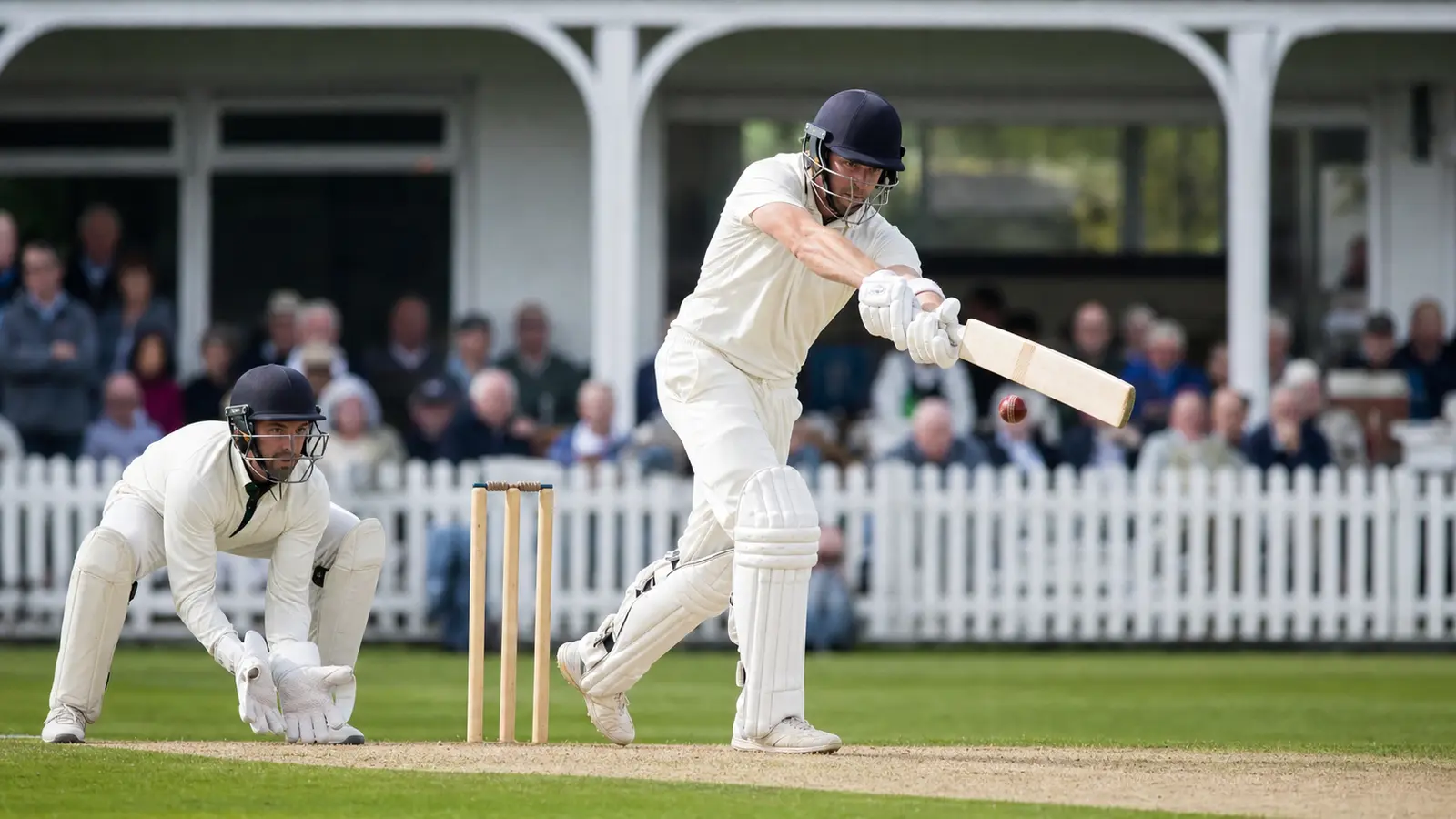 Batter working the ball during a county match